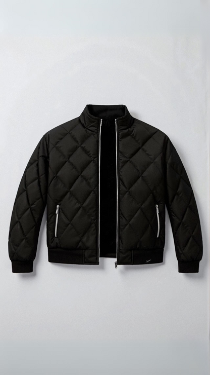 Elegant Men's Warm Fiber Casual Puffer Jacket