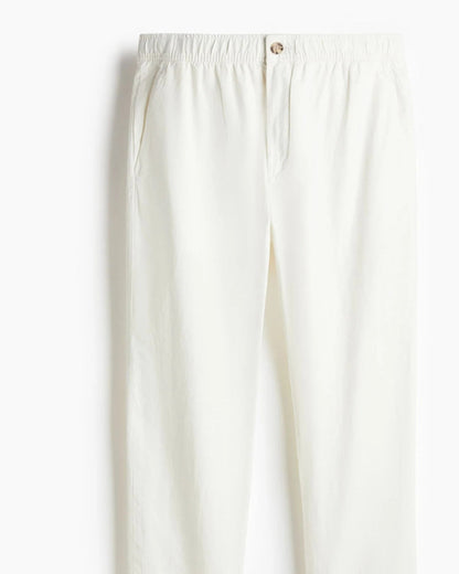 Folded men's white linen pants, solid color – Grinenko & Co