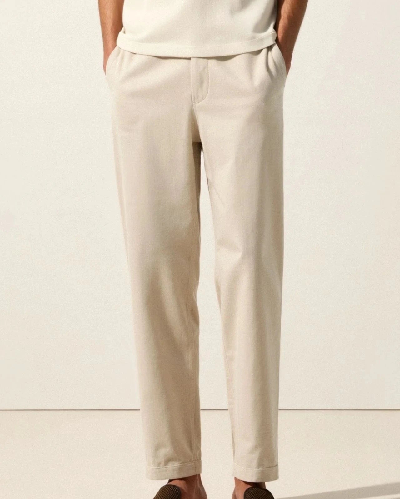 Breathable Solid Drawstring Linen Pants