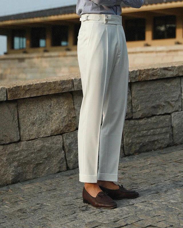 GRINENKO & CO OLD MONEY DOUBLE BUTTON TROUSERS